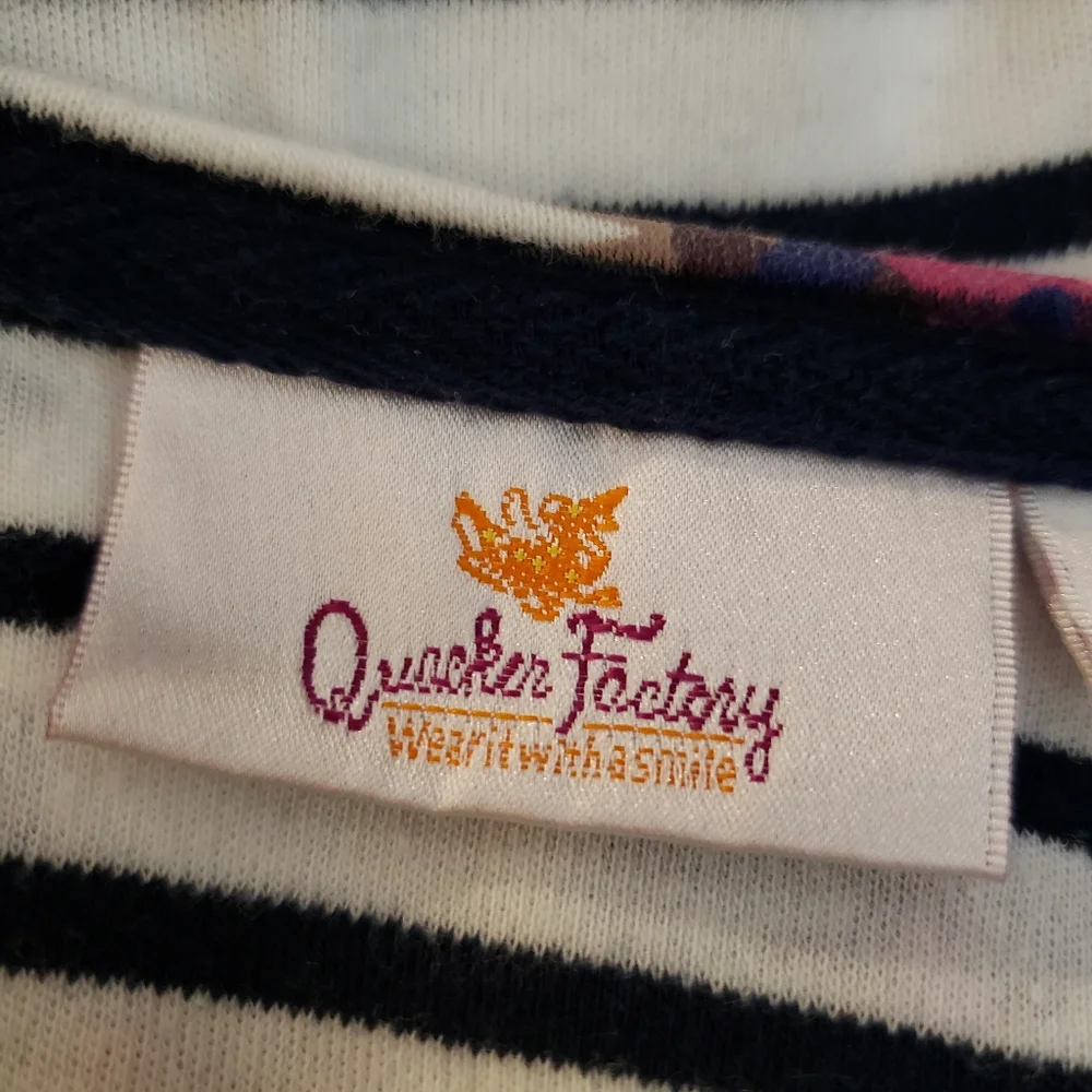 Quacker Factory Striped Floral Women's Top Size 2X - Picture 5 of 8